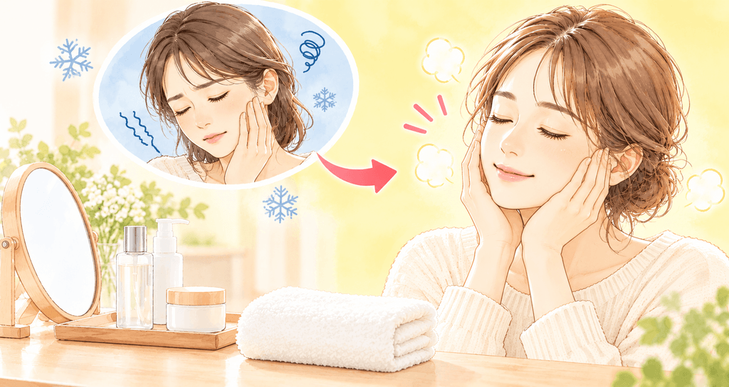 冬の乾燥・ごわつきに悩んでいる女性