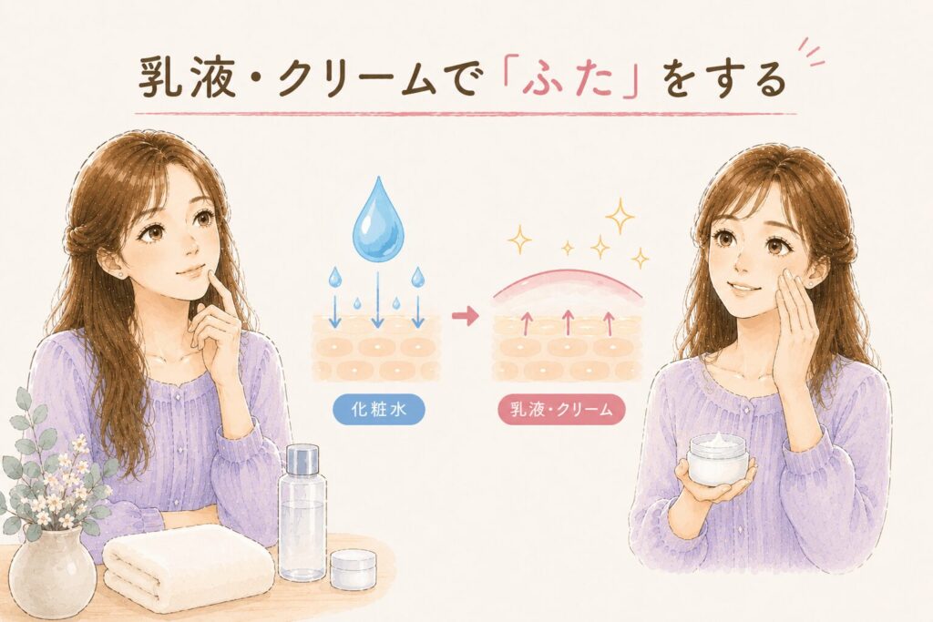 乳液またはクリームを塗っている女性