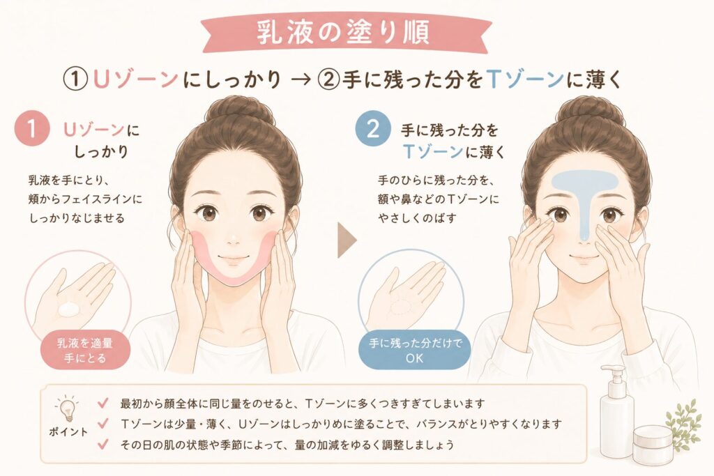 乳液の塗り順
