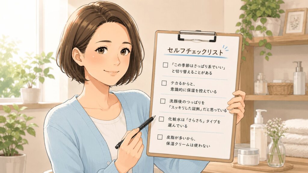 ボードでチェックをしながら説明している女性