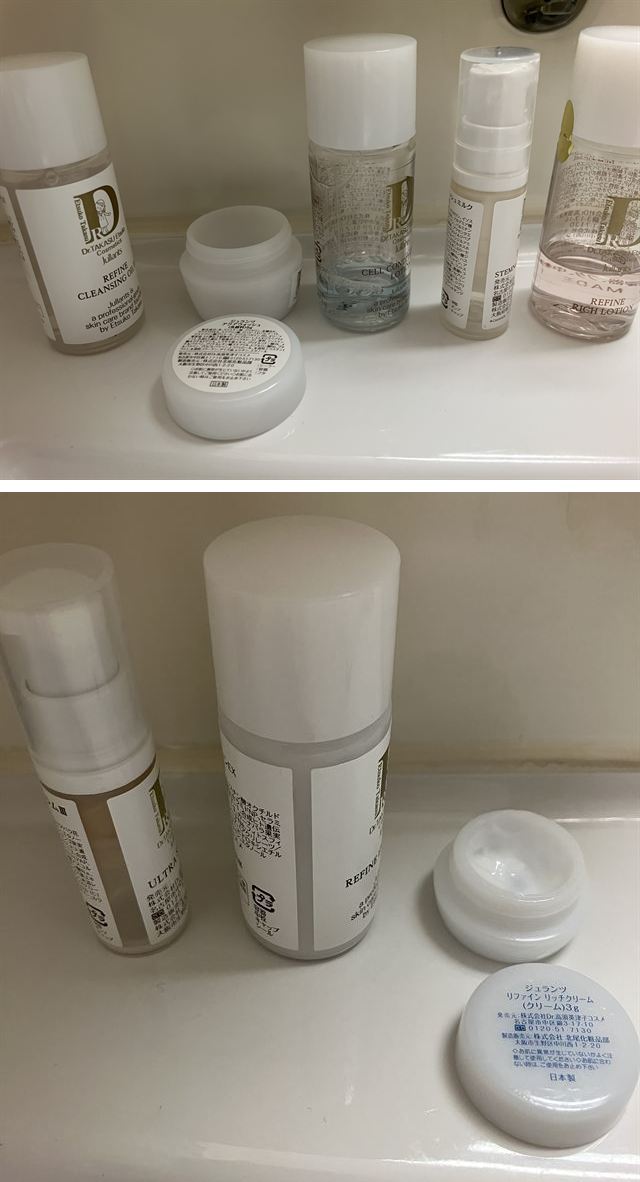 ジュランツ 容器を使う順に並べたところ